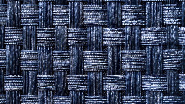 Photo a closeup of a blue woven pattern