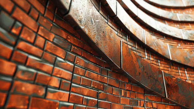 Closeup of brick wall with clock