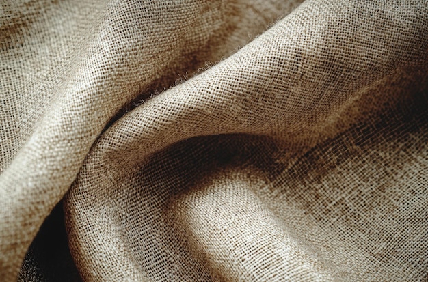 Closeup of a brown burlap fabric