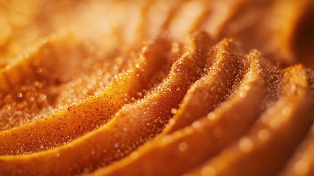 CloseUp of a Brown and Orange Pastry with Sugar Crystals