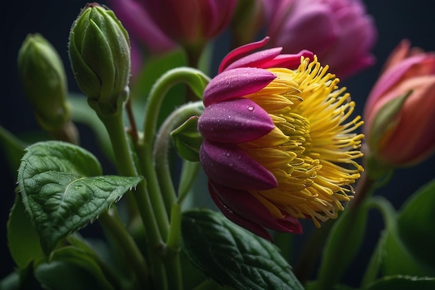 Closeup of a budding flower