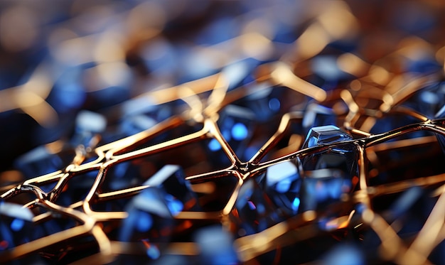 Photo closeup of bunch of blue crystals