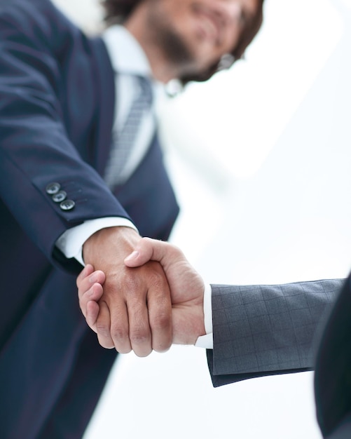 Closeup of a business handshake