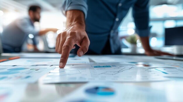 Closeup of business strategy planning over charts