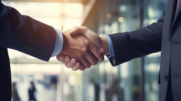 Closeup of businessman shaking hand