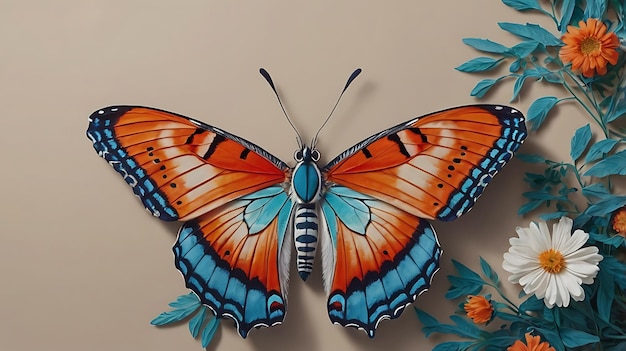 Photo closeup of a butterfly serene capturing cemetery mirroring beauty background