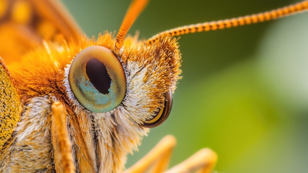 Photo closeup of a butterfly39s eye showcasing intricate details and vibrant colors