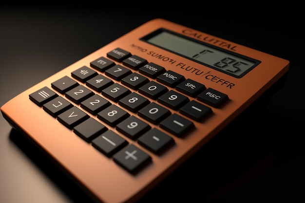 Closeup of a calculator displaying the amount Generative ai