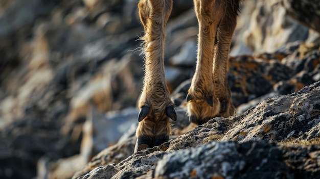 CloseUp of Camel39s Hooves on Rocky Surface