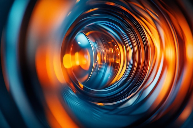 CloseUp of Camera Lens with Vibrant Background