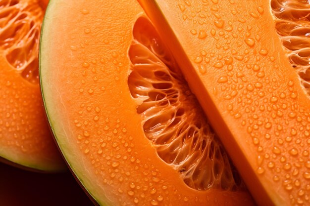 Closeup of cantaloupe showing bright ora natural snack fresh fruit Cantaloupe image photography