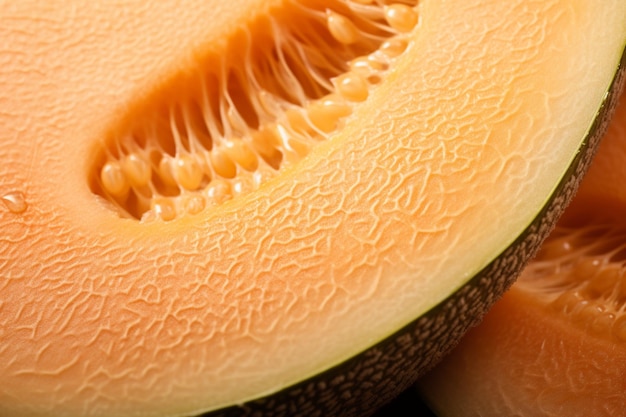 Photo closeup of cantaloupe showing detailed f natural snack fresh fruit cantaloupe image photography