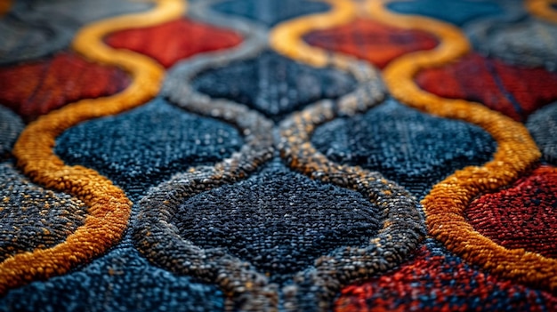 Photo a closeup of a carpet with a unique contemporary pattern and texture