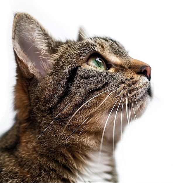 Closeup of Cat on White Background