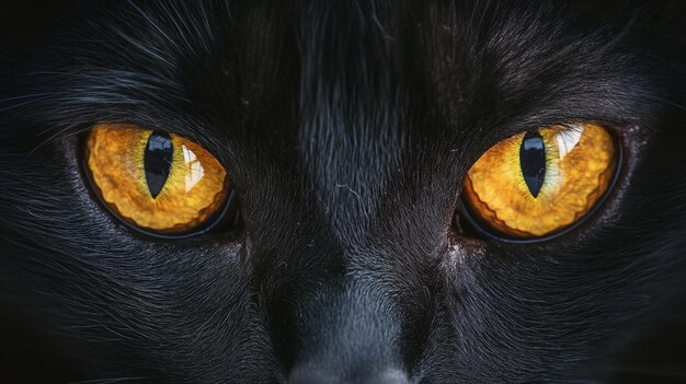 Closeup of Cats Eyes Staring Intensely