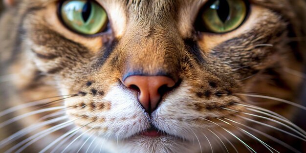 Photo closeup of cats muzzle with detailed texture highquality stock photo