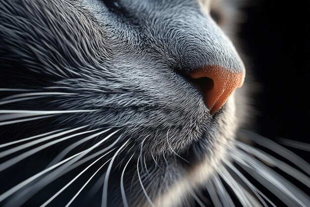 CloseUp of a Cats Nose and Whiskers