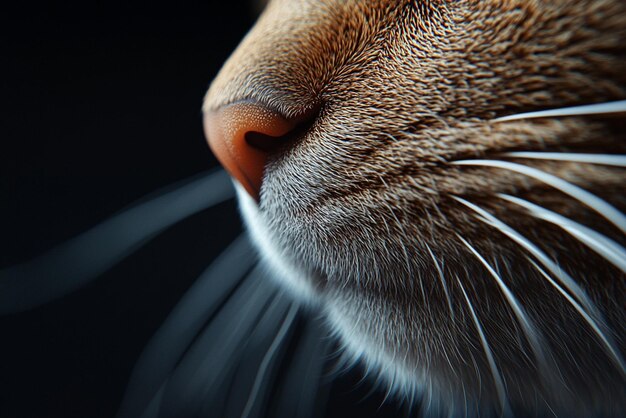 Photo closeup of a cats nose and whiskers