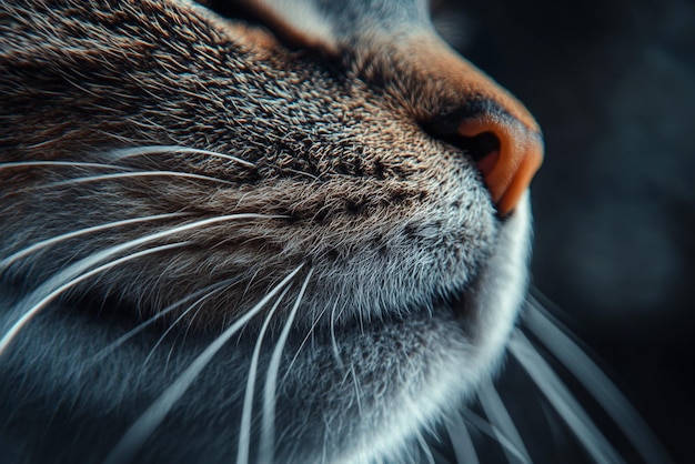 CloseUp of a Cats Nose and Whiskers