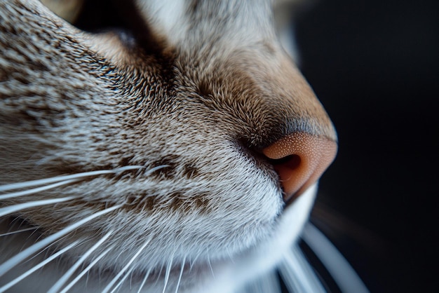 Photo closeup of a cats nose and whiskers