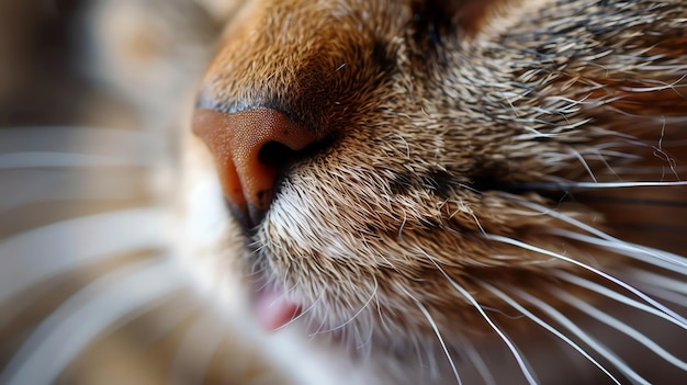 Closeup of a cats nose and whiskers