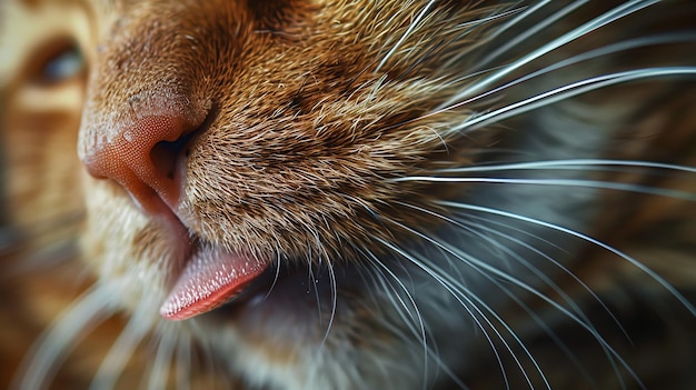 Closeup of a cats nose and whiskers