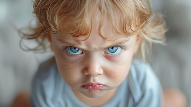 CloseUp of Child With Blue Eyes