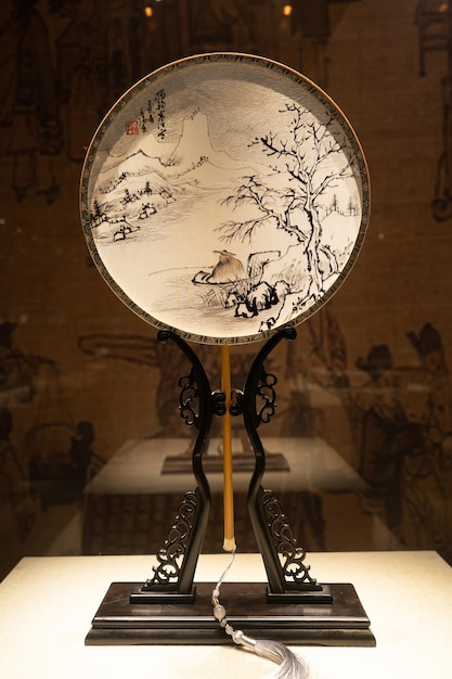 Closeup of Chinese Porcelain Exhibition Display