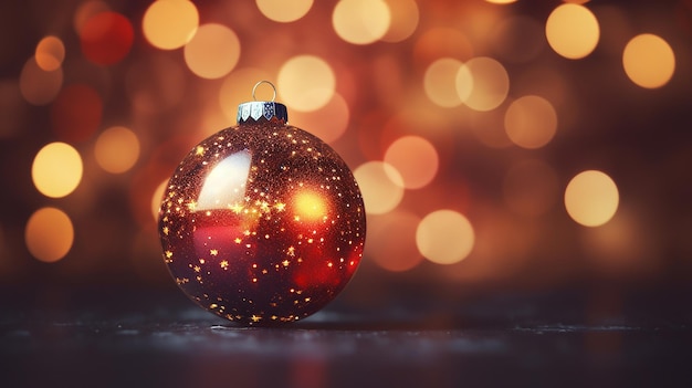 Closeup Christmas Ball with Bokeh