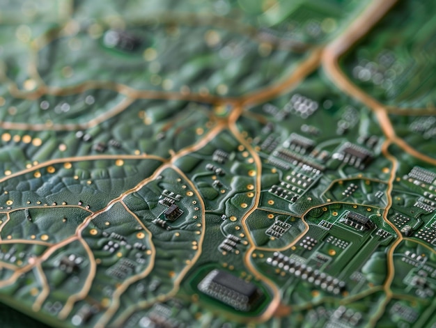 Photo closeup of a circuit board