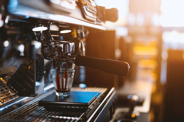 Closeup coffee machine 