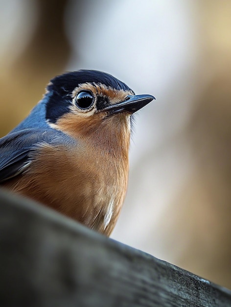 Photo closeup of a colorful bird with sharp features in natural habitat