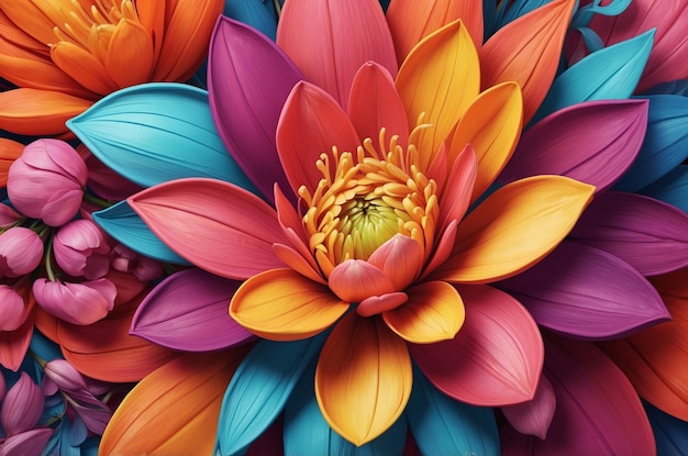 A closeup of a colorful flower wallpaper