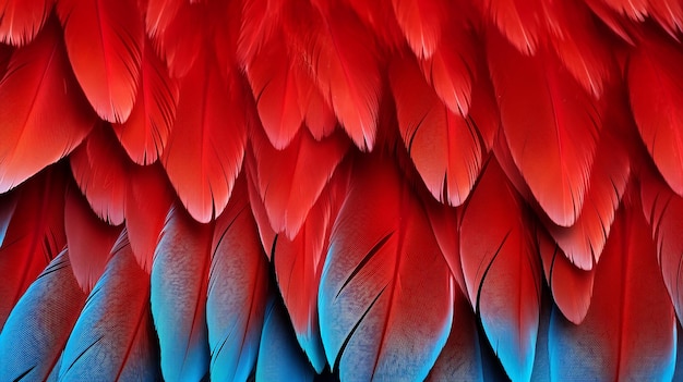 CloseUp of a Colorful Parrot Parrot Feathers