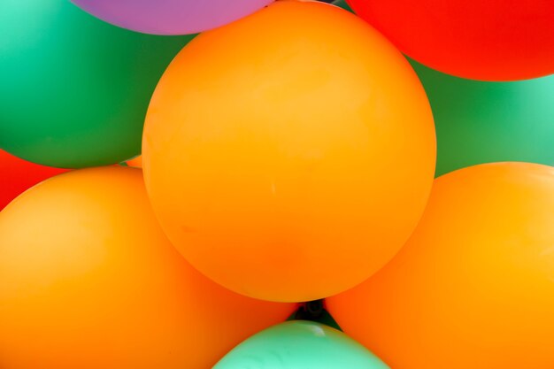 Closeup colorful party balloon background and wallpaper