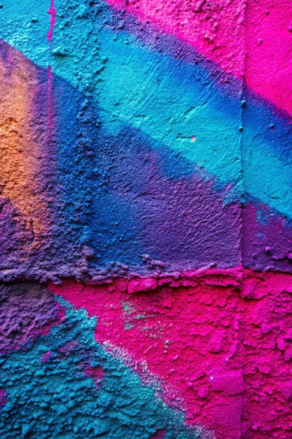 Closeup of colorful pink purple blue urban wall texture Modern pattern for wallpaper design Creative modern urban city background for advertising mockups