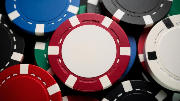 Photo a closeup of colorful poker chips