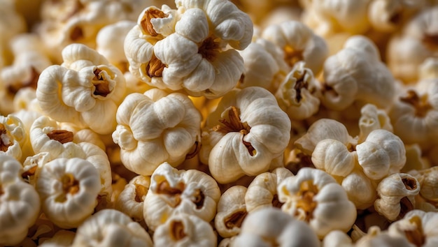 Photo closeup of colorful unpopped popcorn kernels in yellow and white shades