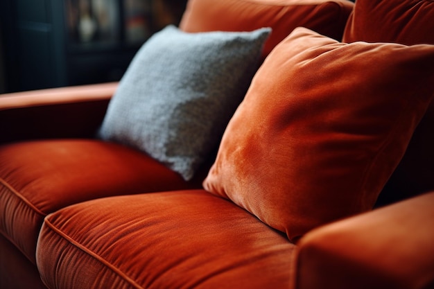 Closeup of comfy sofa