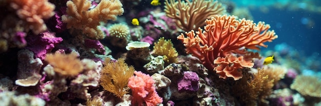 Closeup of Coral Reef Texture with Vibrant Colors