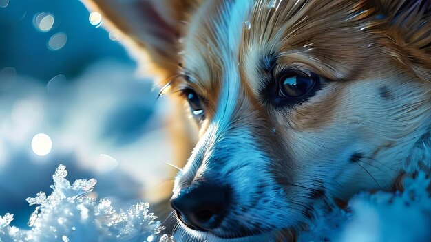 Closeup of corgi dog