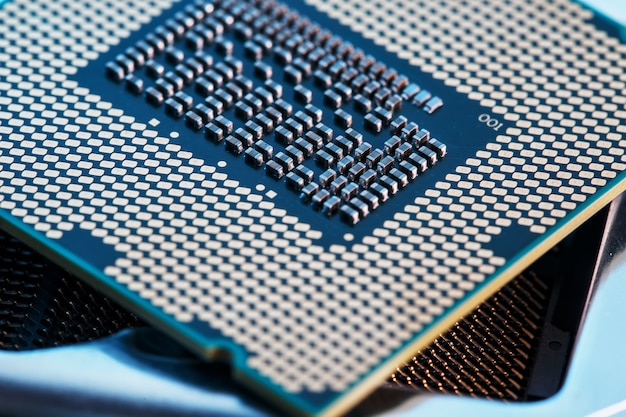 Closeup of CPU Chip Processor