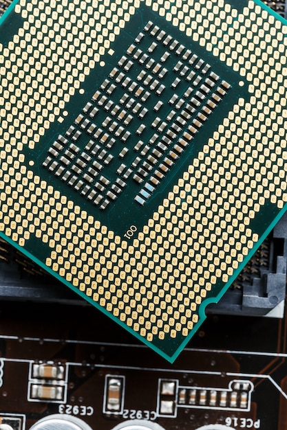 Closeup of CPU Chip Processor