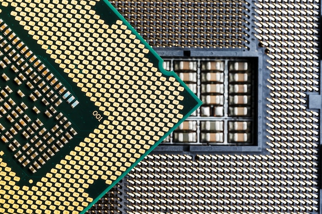 Closeup of CPU Chip Processor