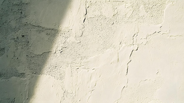 Photo a closeup of a cracked and weathered white wall with a diagonal shadow