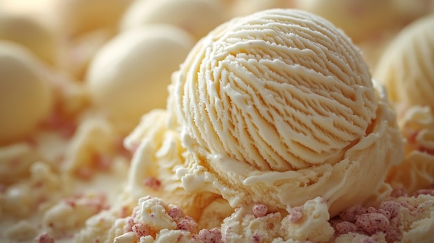 Photo closeup of creamy vanilla ice cream