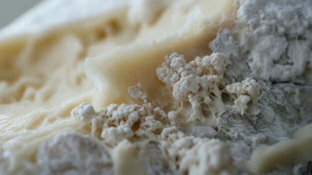 CloseUp of a Creamy and White Moldy Cheese