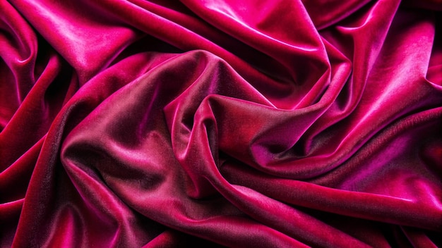 Closeup of crimson velvet fabric texture