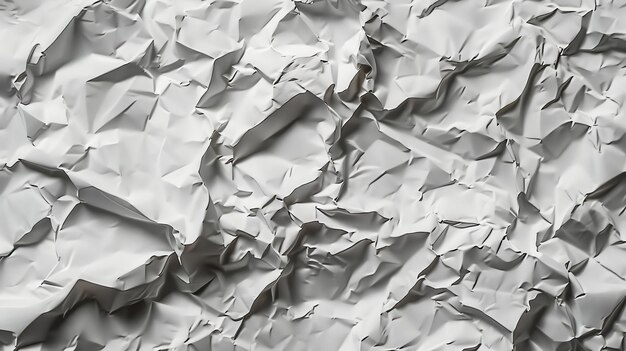 Closeup of crumpled white paper texture