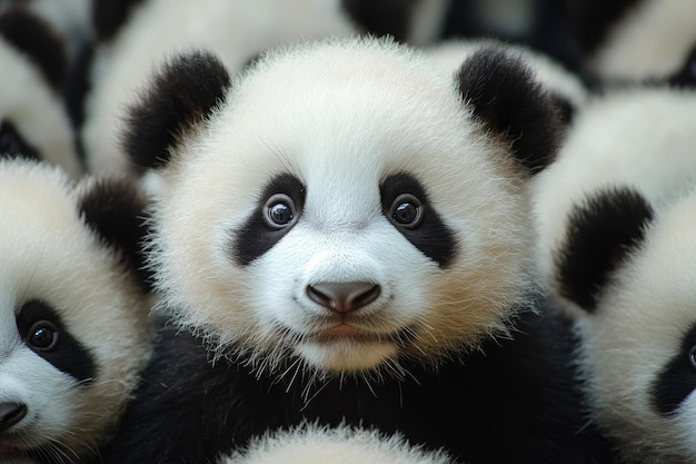 Closeup of a Curious Panda Cub